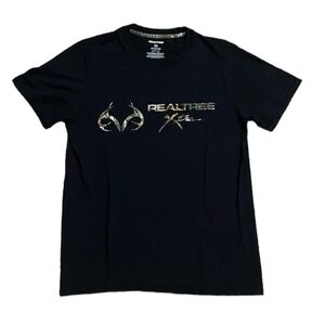 Realtree Med Buck Horn logo camo/black tshirt